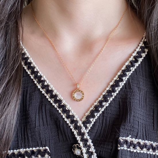 Bvlgari Rotating Disc Pendant Necklace