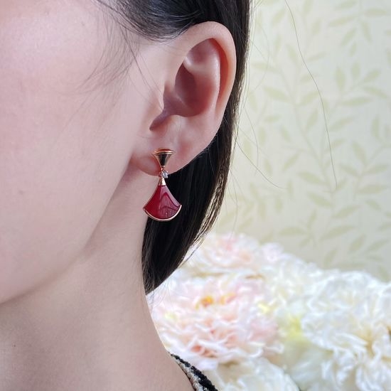 Bvlgari Smooth Mother of Pearl Fan Earrings