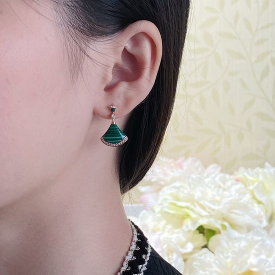 Bvlgari Diamond Accent Fan Shape Drop Earrings