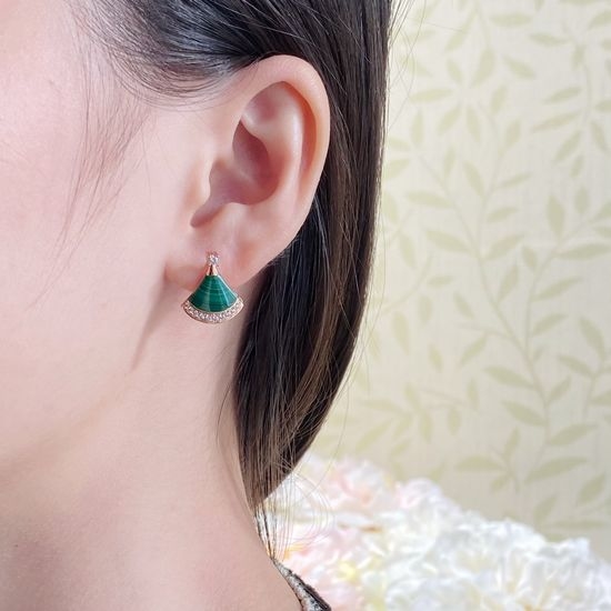 Bvlgari Malachite Mother of Pearl Stud Earrings
