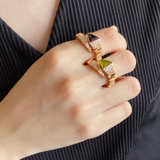 Bvlgari Black Onyx Snake Design Ring