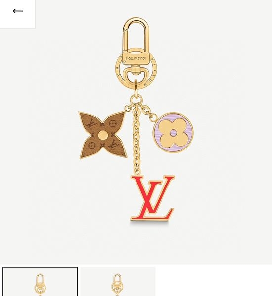 Louis Vuitton LV Keychain Bag Charm Canvas Flower Detail