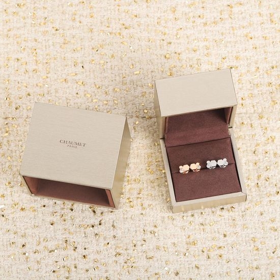 Chaumet Honeycomb Pattern Stud Earrings