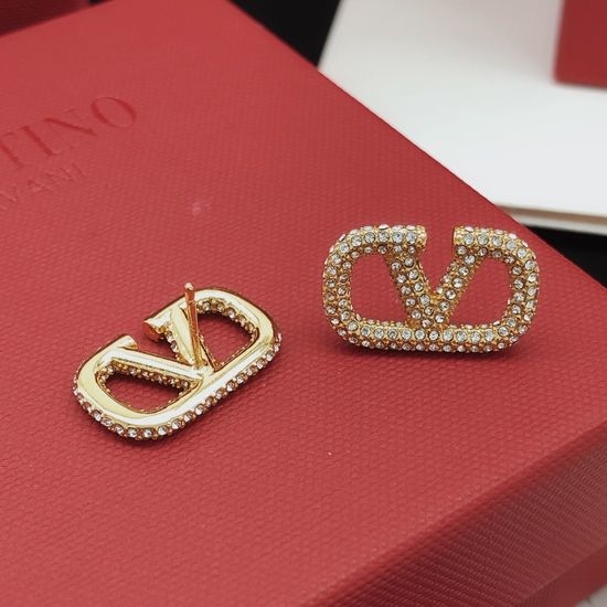 Valentino V-shaped Diamond Stud Earrings Delicate