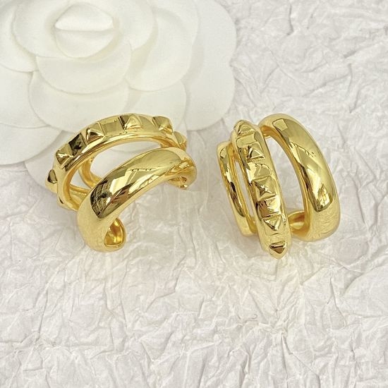 Valentino Multi Circle Gold Decorative Earrings