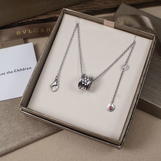 Bvlgari 925 Sterling Silver Charity Pendant Necklace