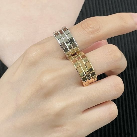 Chopard Gold Plated Wide Checkerboard Ring