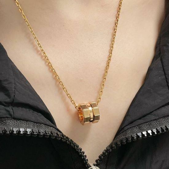 Chopard Gold Plated Large Checkerboard Necklace