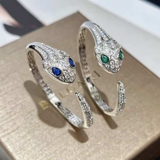 Bvlgari Full Diamond Snake Shaped Luxury Bangle