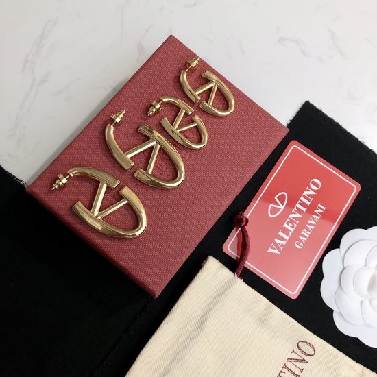 Valentino Unique Design Gold Stud Earrings