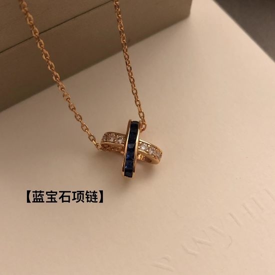 Chaumet Elegant Cross Buckle Pendant Necklace