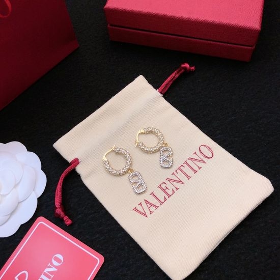 Valentino Elegant Crystal Stud Earrings