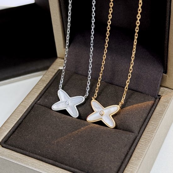 Chaumet Mother of Pearl Cross Diamond Necklace
