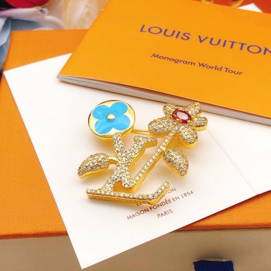 Louis Vuitton LV Brass Flower Shape Brooch