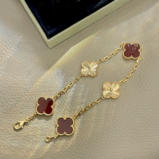 Christian Louboutine Carnelian Laser 925 Silver Chain Bracelet