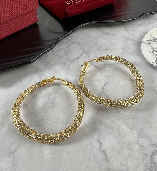 Valentino Full Diamond Hoop Earrings