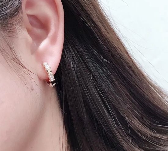 Bvlgari Custom Snake Bone Earrings with Diamonds