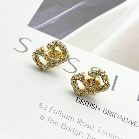 Valentino Valentino 3D Full Diamond V Earrings