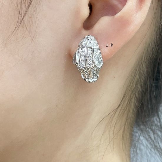 Bvlgari Snake Pattern Earrings with Diamonds
