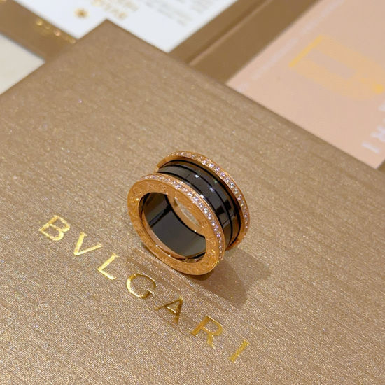 Bvlgari Ceramic Rose Gold Band Ring