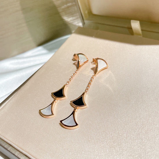 Bvlgari Tassel Fan Shape Rose Gold Earrings
