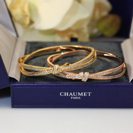 Chaumet Cross Design CZ Inlaid Bracelet