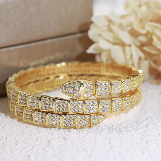 Bvlgari Diamond Encrusted Snake Bangle