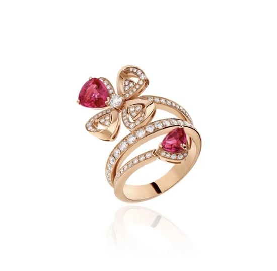 Bvlgari Diamond Inlaid Flower Ring