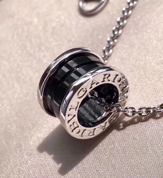Bvlgari Black Ceramic Adjustable Silver Necklace