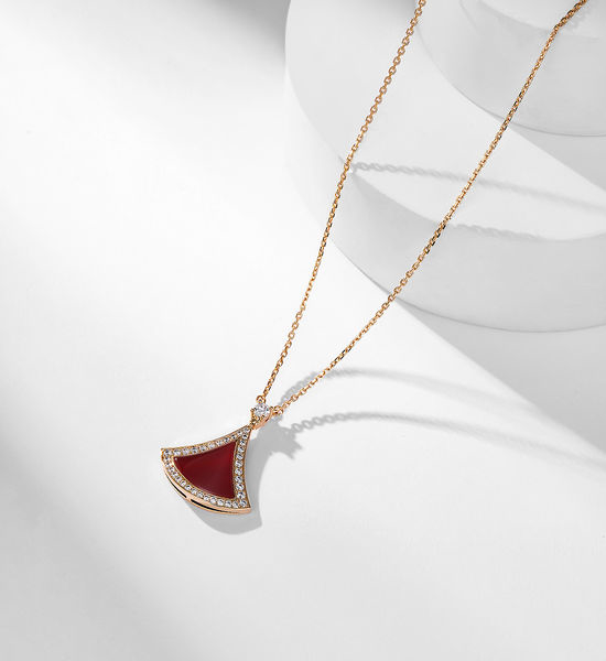 Bvlgari Carnelian Diamond Skirt Necklace