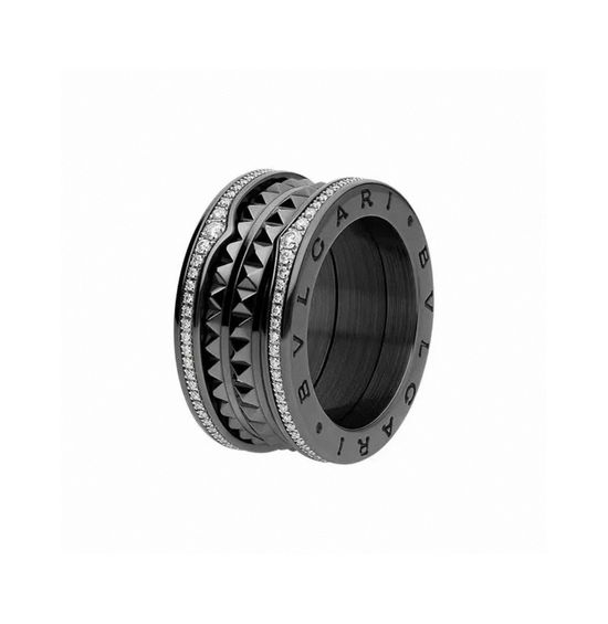 Bvlgari Diamond Studded Spiral Wide Ring