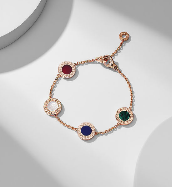 Bvlgari Gemstone Inlaid Stackable Bracelet