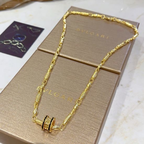 Bvlgari Diamond Inlaid Yellow Gold Necklace