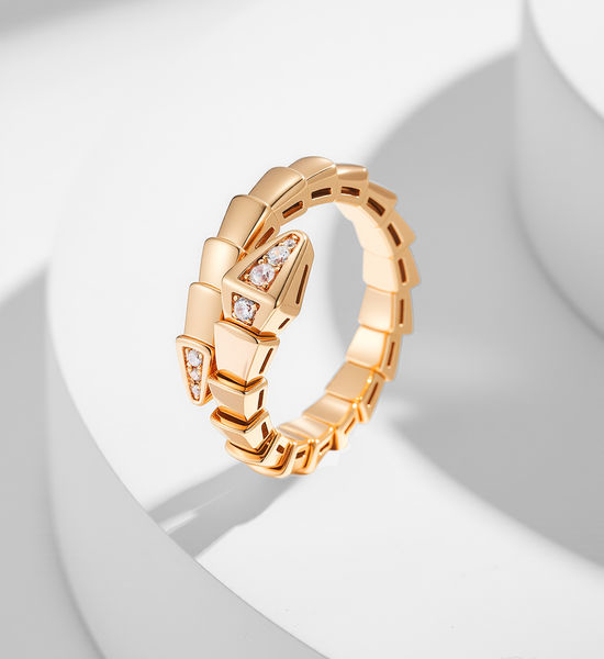 Bvlgari Snake Shape Ring with Diamond Accents