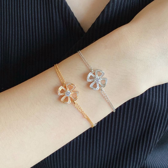 Bvlgari Hollow Blooming Flower Diamond Bracelet