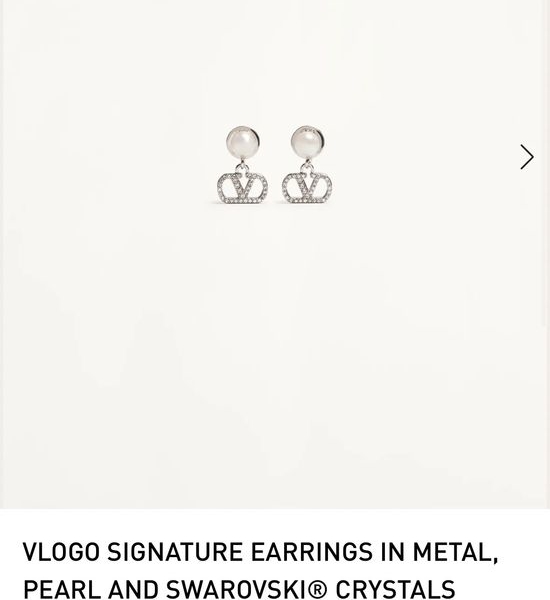 Valentino Silver Full Diamond Letter Earrings