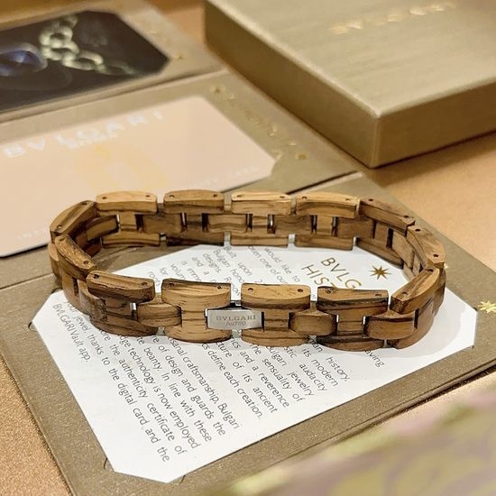 Bvlgari Wenge Wood Bracelet Elegant Jewelry