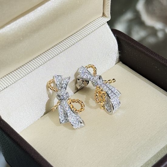 Chaumet Two-tone Bow Silver Earrings