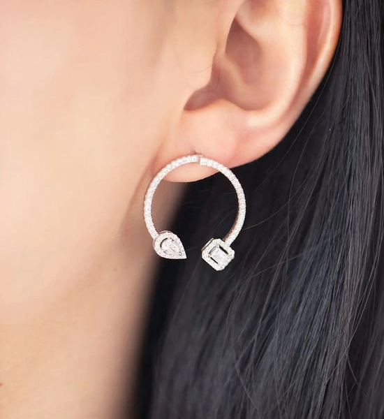 Chopard Classic Circle Crystal Drop Earrings