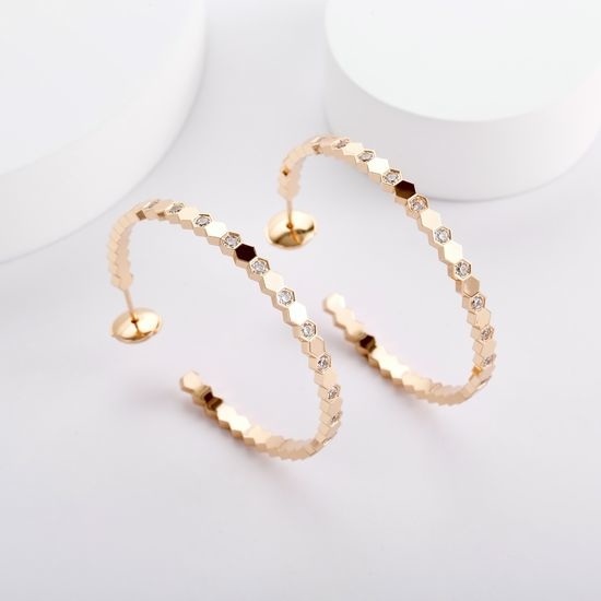 Chaumet Large Geometric Diamond Stud Earrings