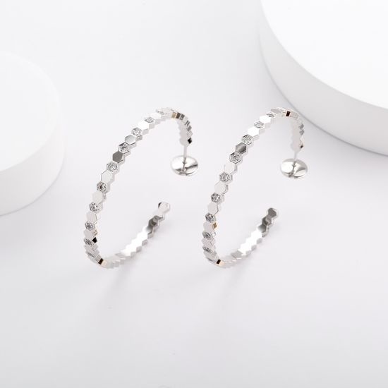 Chaumet Large Geometric Diamond Stud Earrings