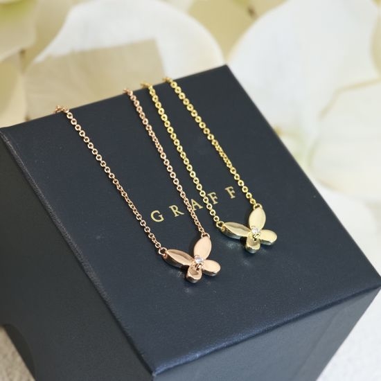 Graff Butterfly Shape Yellow Stone Pendant Necklace