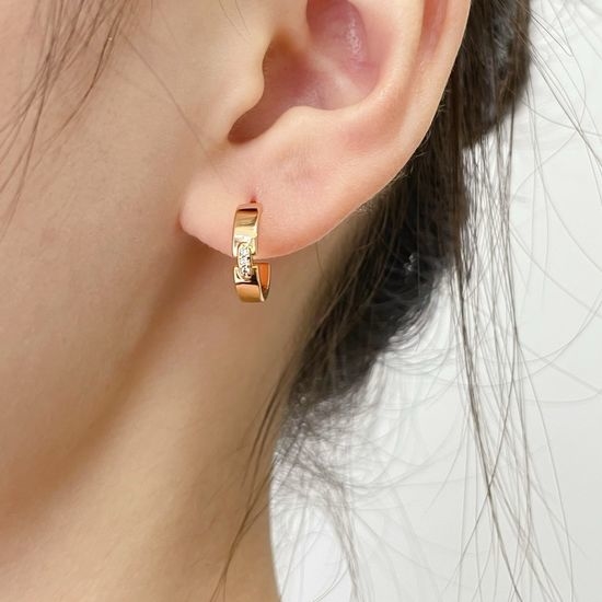 Chaumet Small Diamond Gold Drop Earrings