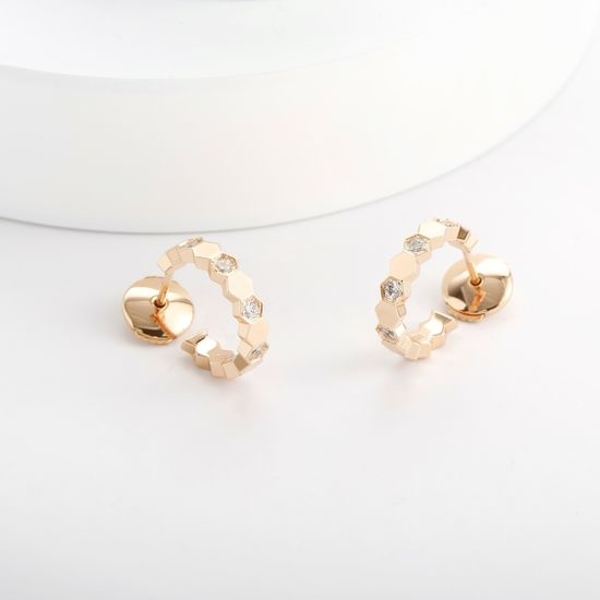 Chaumet Honeycomb Diamond Stud Earrings