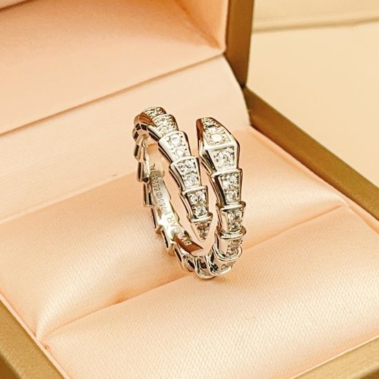 Bvlgari Silver Inlaid Stone Special Ring