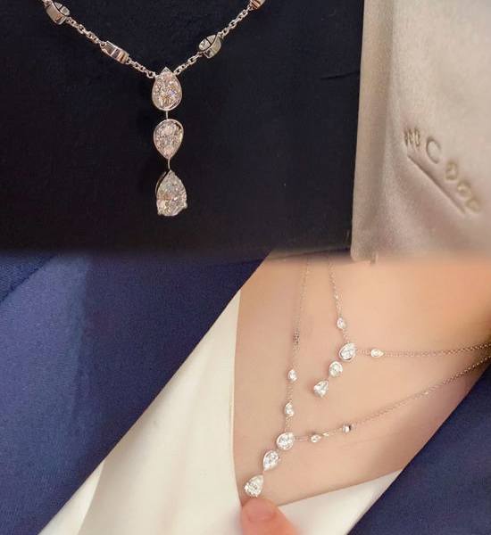 Chaumet Water Drop Shape Pendant Necklace