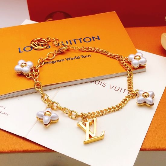Louis Vuitton LV Four Flower White Bracelet Brass Material