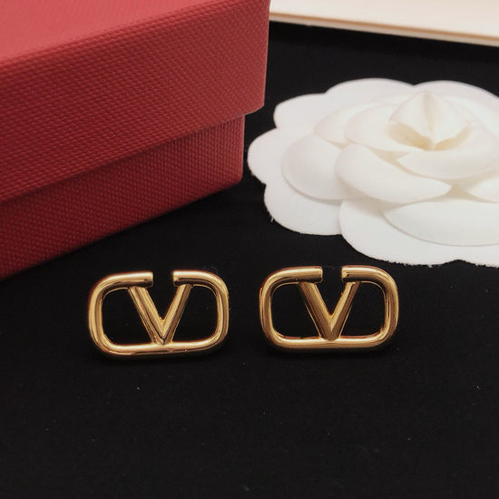 Valentino Smooth V-shaped Classic Stud Earrings