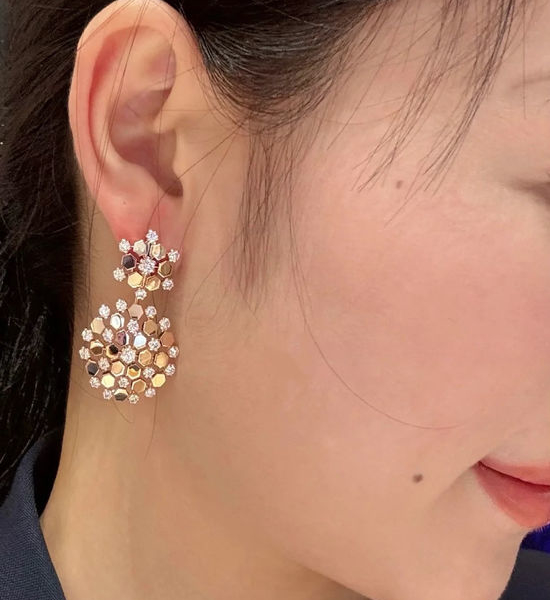 Chaumet Diamond Honeycomb Detachable Earrings