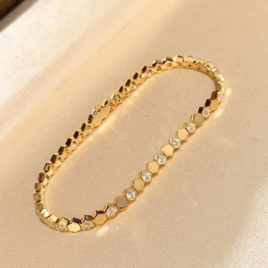Chaumet Honeycomb Half Diamond Bracelet Fine Jewelry